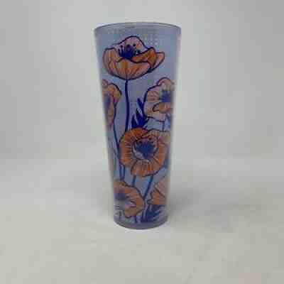 2017 Starbucks Venti Poppy Flower Floral Cold Cup Tumbler 24 oz No Lid Or Straw - Sold on eBay Aug 07, 2021 for $15.00