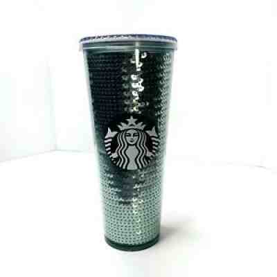 Starbucks 2017 Cold Cup Holiday Tumbler Silver Sequin 24 FlOz Insulated NO STRAW - Sold on eBay Sep 04, 2021 for $40.00