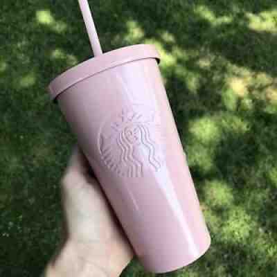 Starbucks Light Pink 16 oz Cold Cup Tumbler With Straw Stainless Steel - Sold on eBay Jul 17, 2021 for $49.99