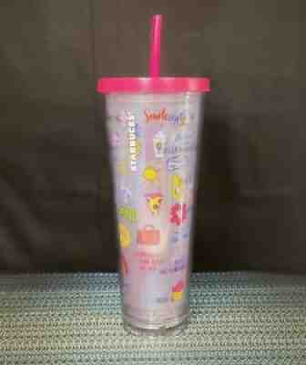 STARBUCKS - Pink Cold Cup Personalize Tumbler With Stickers Venti Straw 24 Oz - Sold on eBay Jul 18, 2021 for $55.00