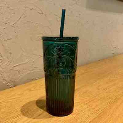 Starbucks Glass Tumbler Anniversary Green Siren Mermaid 18oz straw Cold Cup - Sold on eBay Sep 08, 2021 for $20.99