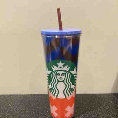 New Starbucks Target Exclusive Blue Chevron Green Siren Tumbler Cup Straw Venti - Sold on eBay Sep 12, 2021 for $39.95