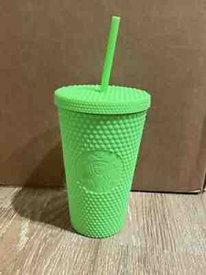 Starbucks - Fall 2021 Neon Green 16oz Grande Studded Cold Cup w/ Straw - NEW - Sold on eBay Sep 08, 2021 for $28.99