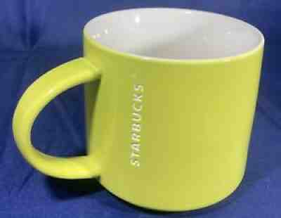Starbucks 2012 Coffee Mug Cup Lime Green 14 oz Embossed Lettering Stackable - Sold on eBay Sep 13, 2021 for $8.99