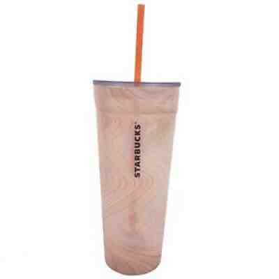 RARE 2017 Starbucks Glass Coral Pink Marble Swirl Venti 20oz Tumbler w STRAW LID - Sold on eBay Aug 28, 2021 for $79.99
