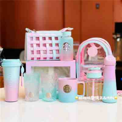 2021 China Starbucks Summer Pink Green Glass Straw Cup Straw Bottle Mug Tumbler - Sold on eBay Sep 01, 2021 for $82.14