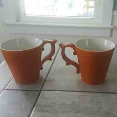 Starbucks Tazo Orange Pumpkin Fall Mugs, Lot Of 2, 2012, Scroll Handle - Sold on eBay Sep 12, 2021 for $45.00
