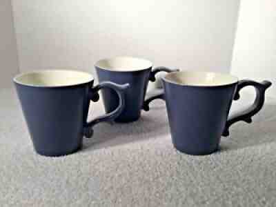 Set of 3 Tazo Starbucks Gray Purple Mugs Tea Coffee Cups Scroll Handle