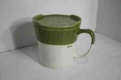 Starbucks 2010 TAZO ZEN New Bone China Green White Mug with Lid 12 OZ 4" TALL - Sold on eBay Jul 02, 2021 for $19.99