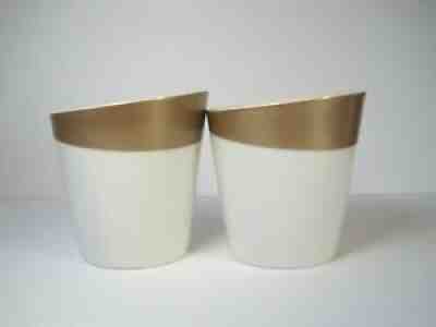Starbucks 2012 TAZO New Bone China White Gold No Handle 2 Tea Coffee Cups - Sold on eBay Aug 23, 2021 for $7.00