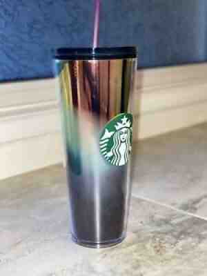 New Starbucks Iridescent 2020 Venti Cup Tumbler Gold Purple Oilslick - Sold on eBay Aug 28, 2021 for $12.50