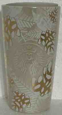 2020 STARBUCKS 12 Oz. CERAMIC Double Wall Tumbler GOLD PINE CONES EMBOSSED SIREN - Sold on eBay Aug 07, 2021 for $15.00