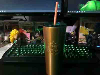 Starbucks Summer 2020 Pink / Gold / Green Stainless Steel Tumbler 16 oz NEW - Sold on eBay Jun 29, 2021 for $29.94