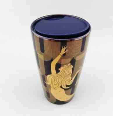 Starbucks 2020 Christmas Double Wall Ceramic Gold Blue Siren Mermaid Tumbler EUC - Sold on eBay Sep 03, 2021 for $12.30