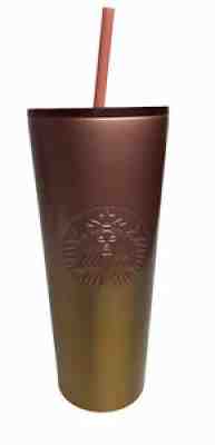 Starbucks Fall 2020 Rose Pink to Gold Ombre Stainless Steel 24 oz. Tumbler NEW - Sold on eBay Sep 08, 2021 for $44.99