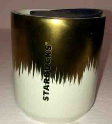2020 Christmas Holiday Starbucks Gold & White Ceramic With Lid 8 oz Tumbler RARE - Sold on eBay Aug 05, 2021 for $18.99