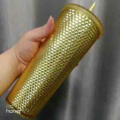 Starbucks China 2020 Tumbler Gold Shinning Diamond Studded 24oz Straw Cold Cup - Sold on eBay Aug 11, 2021 for $32.00
