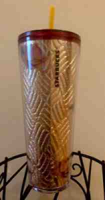 NEW FALL 2020 Starbucks Quilted Gold Rose Tumbler Cup 24 oz FAST SHIP - Sold on eBay Aug 31, 2021 for $29.95