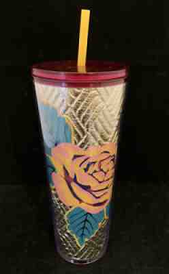 Starbucks Fall 2020 Gold Quilted Foil Purple Rose 24 OZ Tumbler Brand New - Sold on eBay Sep 14, 2021 for $34.99
