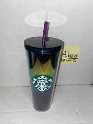 New Starbucks Iridescent 2020 Christmas Venti Cup Tumbler Gold Purple Oil Slick - Sold on eBay Aug 25, 2021 for $21.99