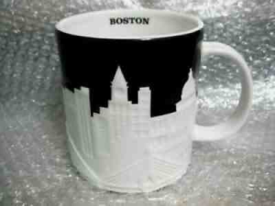 2012 Starbucks City Relief Mug BOSTON Collector Series Embossed Black White BIG! - Sold on eBay Jun 24, 2021 for $13.50