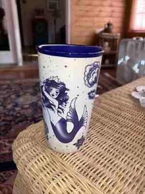 2016 Starbucks Travel Coffee Mug 12 oz Mermaid Anchor Flowers Blue Purple Lid - Sold on eBay Jul 02, 2021 for $24.50
