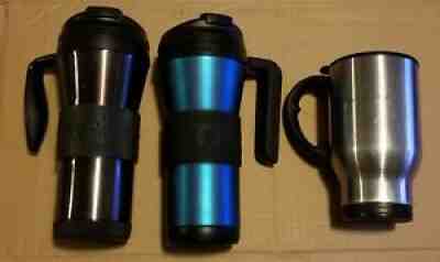 LOT of 3 -2016, 2009, ? STARBUCKS 16 oz INSULATED Tumbler Handle Mugs STAINLESS - Sold on eBay Aug 02, 2021 for $36.00