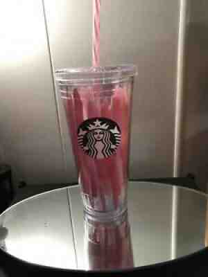 Starbucks Pink Clear Plastic 16 oz Insulated Travel Tumbler 2016 , - Sold on eBay Jul 03, 2021 for $11.00