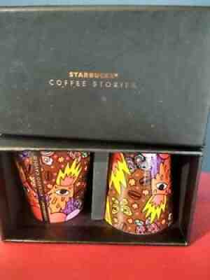 Starbucks Coffee Stories #2 RICARDO ceramic demitasse espresso 3 oz cups NIB - Sold on eBay Aug 25, 2021 for $43.00