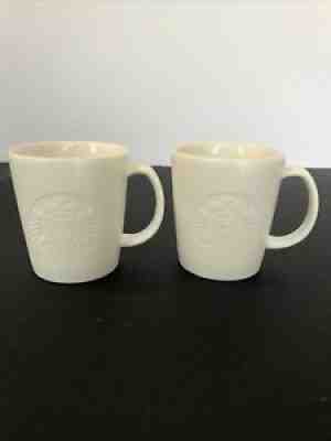 Set of 2 Starbucks 2015 White Embossed Siren Mermaid 3oz Espresso Demitasse Cups - Sold on eBay Aug 29, 2021 for $20.00