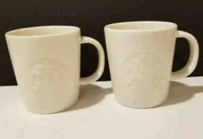 Two (2) STARBUCKS 3 oz White Embossed Mermaid Espresso Demitasse Cups 2014 - Sold on eBay Sep 13, 2021 for $24.99