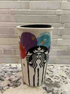 Starbucks Valentines Double Wall Travel Coffee Mug Tea Cup Balloons Gold Hearts - Sold on eBay Jul 31, 2021 for $15.99