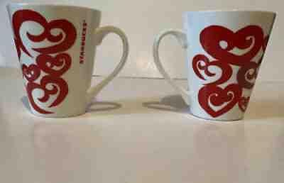 Lot Of 2 2016 16 oz Starbucks Coffee Mug Heart Strings Red hearts White Love - Sold on eBay Aug 06, 2021 for $15.00