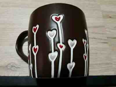 Starbucks Embossed Hearts Coffee Tea Mug Cup Ceramic Brown - 2009 - Sold on eBay Sep 04, 2021 for $7.26