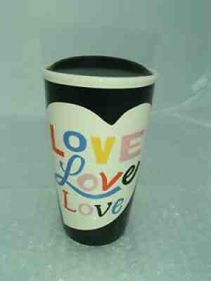 STARBUCKS 2018 MUG Ceramic Tumbler Heart LOVE Black 12 OZ NEW No Sticker - Sold on eBay Aug 14, 2021 for $24.94