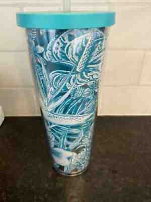 Starbucks Blue Tropical Acrylic Cold Cup Tumbler 24oz RARE!!! 2017 - Sold on eBay Jun 29, 2021 for $29.99