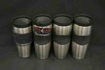 4x Starbucks 16oz Tumbler Swirl Grip Stainless Bottle Travel Coffee Mugs 7.5"x3" - Sold on eBay Aug 29, 2021 for $16.50