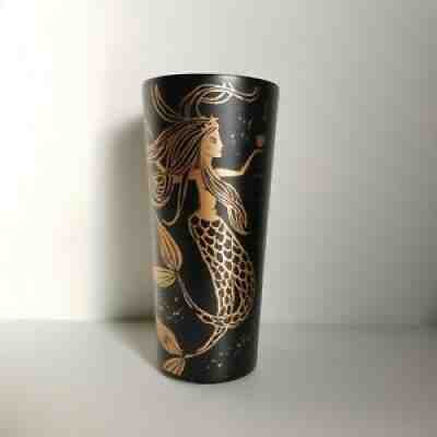 2016 Starbucks Black Gold Mermaid Siren Stainless Steel Traveler Tumbler 16oz - Sold on eBay Jul 07, 2021 for $37.00