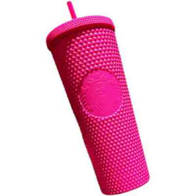 2021 Starbucks China Barbie Pink Matte 24oz Studded Straw Cup Tumbler - Sold on eBay Aug 26, 2021 for $79.99