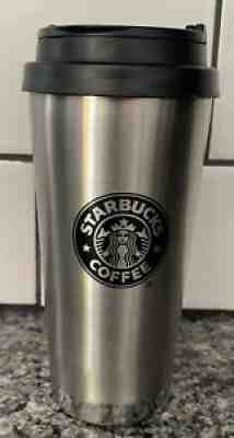 Starbucks 2010 Rare Stainless Steel Travel Mug Flip Top Lid Black Siren Logo GUC - Sold on eBay Jul 04, 2021 for $8.99