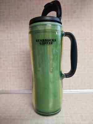 2008 Starbucks Travel Tumbler Cup 16oz. Green Mug with Handle & Flip to Sip Lid - Sold on eBay Sep 06, 2021 for $5.99