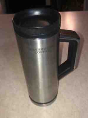 STARBUCKS Stainless Steel 16oz 2009 Travel Tumbler Coffee Mug Wood Grain Handle - Sold on eBay Aug 16, 2021 for $12.00