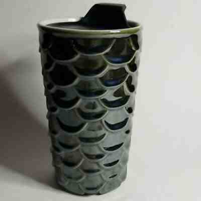 Starbucks 10oz Travel Mug Coffee Cup Mermaid Black/Green Iridescent Siren Scales - Sold on eBay Sep 04, 2021 for $14.99