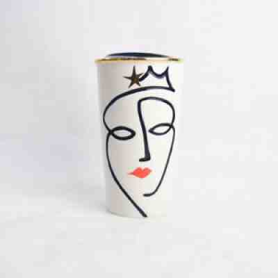 Starbucks 2015 Siren Anniversary Woman Face Lips Ceramic Travel Tumbler Mug 10oz - Sold on eBay Jun 17, 2021 for $12.00