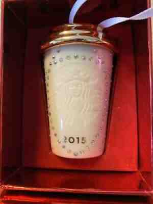 Starbucks swarovski 2015 white ornament - Sold on eBay Aug 21, 2021 for $19.60