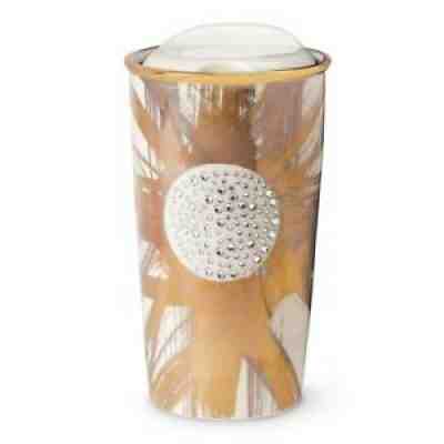 STARBUCKS 2014 LIMITED EDITION GOLD & WHITE TRAVEL MUG WITH SWAROVSKI CRYSTALS - Sold on eBay Jul 09, 2021 for $149.99