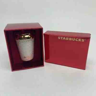 Starbucks Swarovski Adorned Holiday Siren Cup Ornament Gold White 2016 Red Box - Sold on eBay Jul 09, 2021 for $38.44