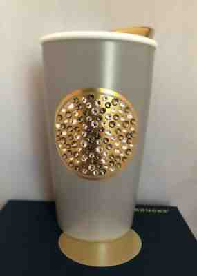 Starbucks Gray And Gold Swarovski Crystal Ceramic Travel Cup 12 Oz 2015. NWB! - Sold on eBay Aug 01, 2021 for $150.00