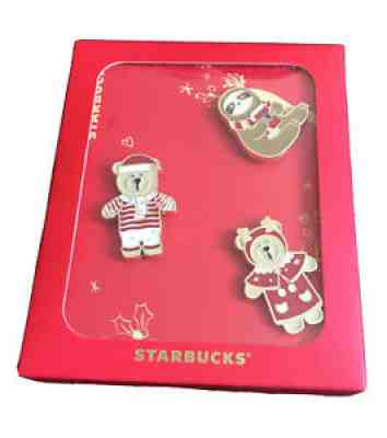 Starbucks Santa Slot Reindeer Pin 2018 Christmas Holiday Set of 3 NIB -no card - Sold on eBay Aug 21, 2021 for $39.99