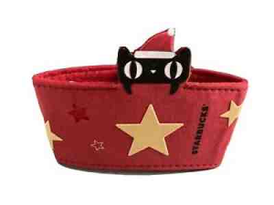 Starbucks Red Cat Cup Sleeve Holder Holiday Santa Black Cat Yellow Stars -x card - Sold on eBay Jul 06, 2021 for $29.99